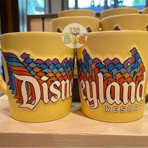 Disneyland Resort Retro Stack Logo Yellow Mug